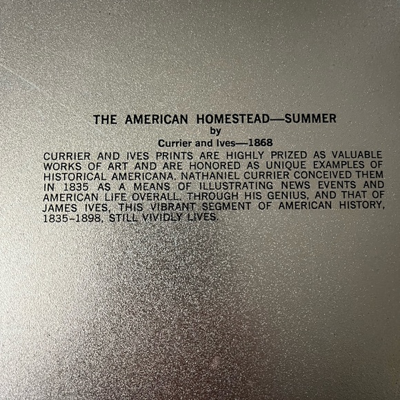 Vintage 1868 Currier and Ives Platter. - Picture 2 of 2